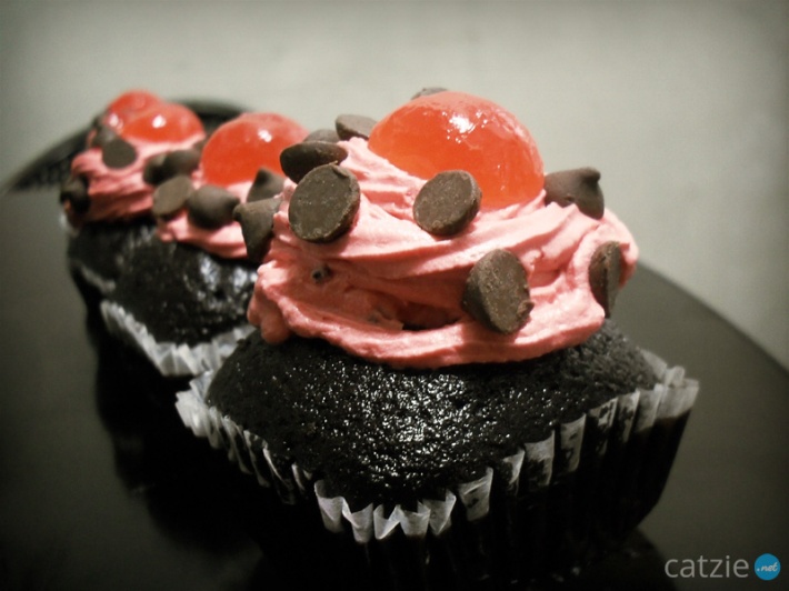 Choco Cherry Cupcakes by Catzie